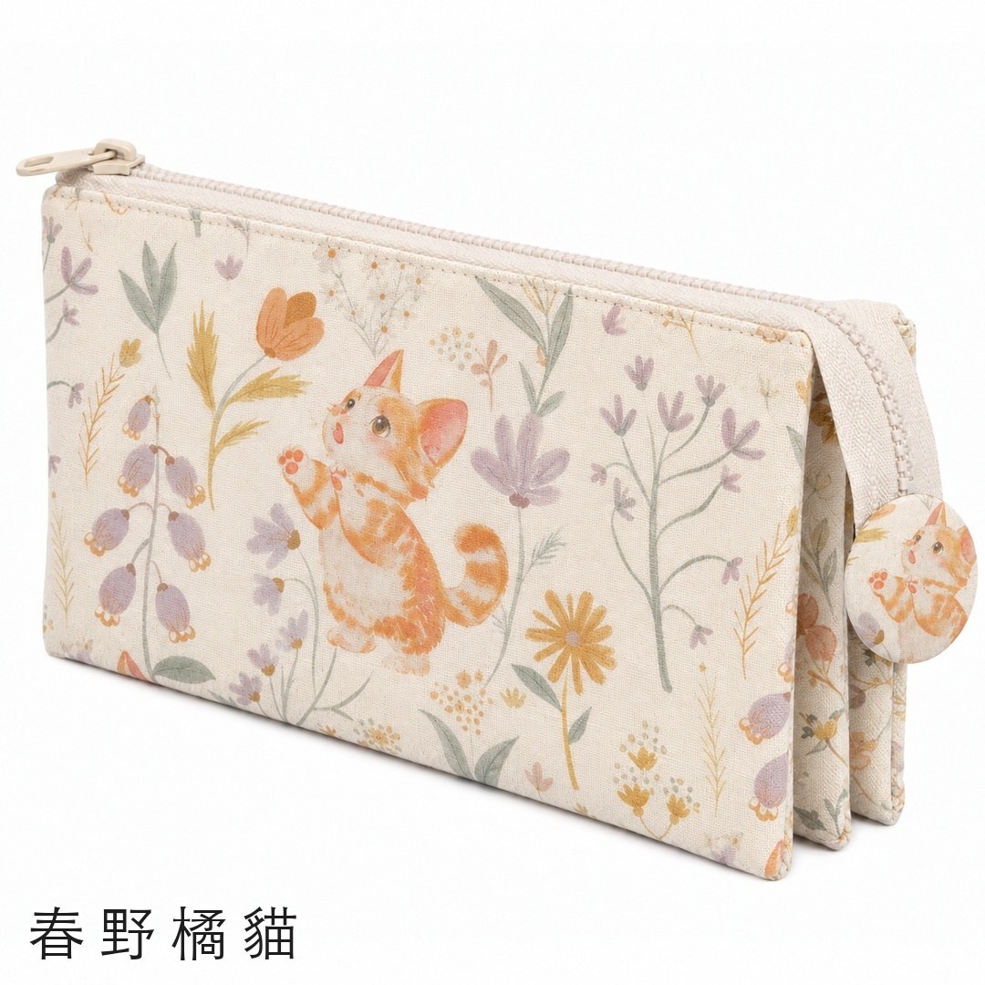 5-layer organizer pouch DIY kit — Spring Ginger Cat