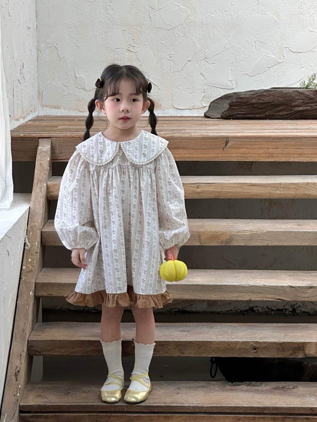 翻領小碎花洋裝