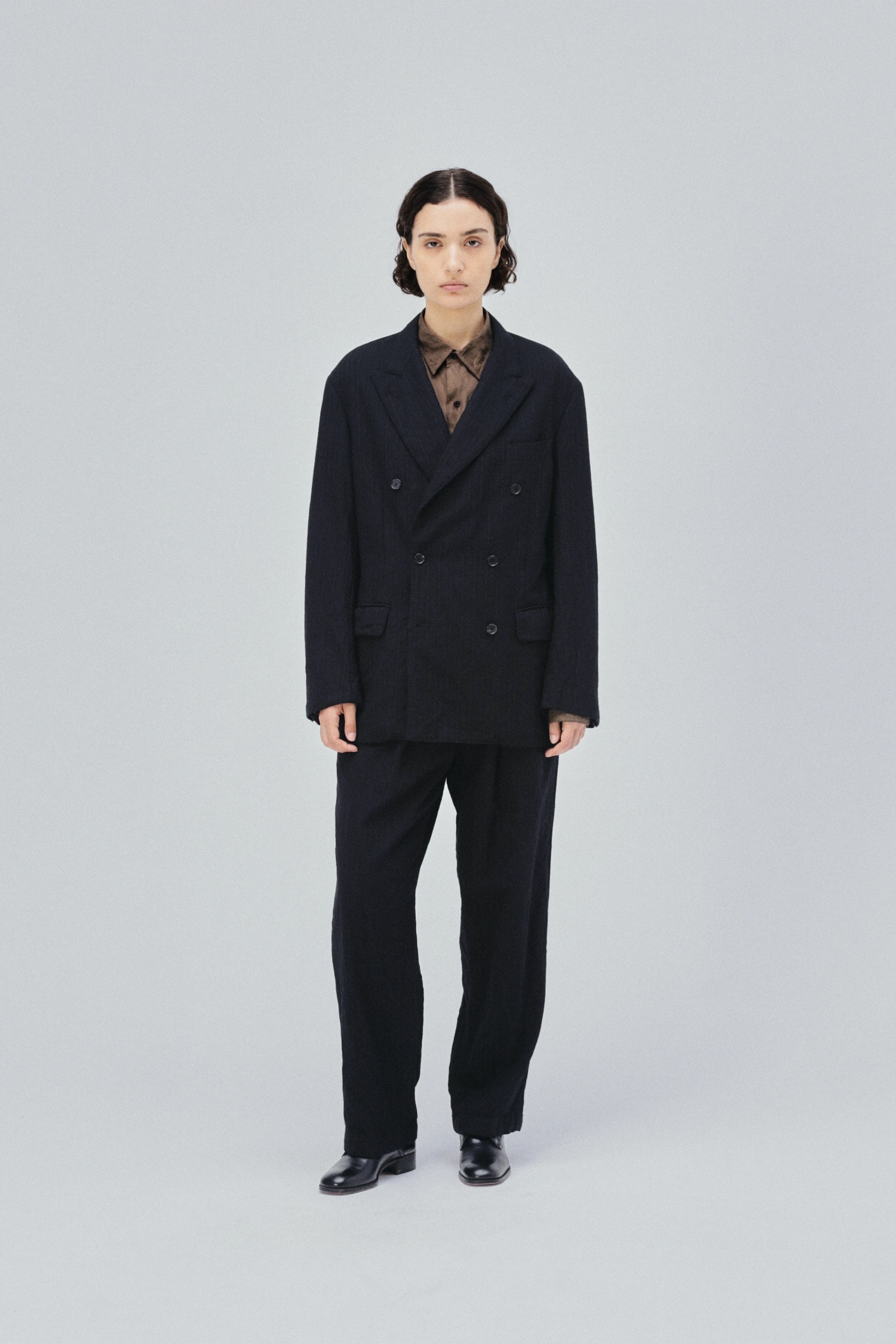 KAPTAIN SUNSHINE WOOL STRIPE DOUBLE-BREASTED JACKET