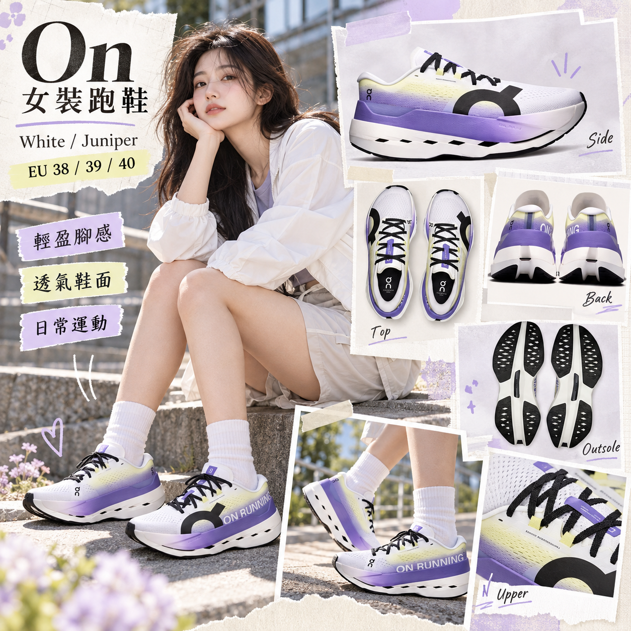 【預購】On N101530 Cloudboom Max 女裝跑鞋 (紫黃白漸變)