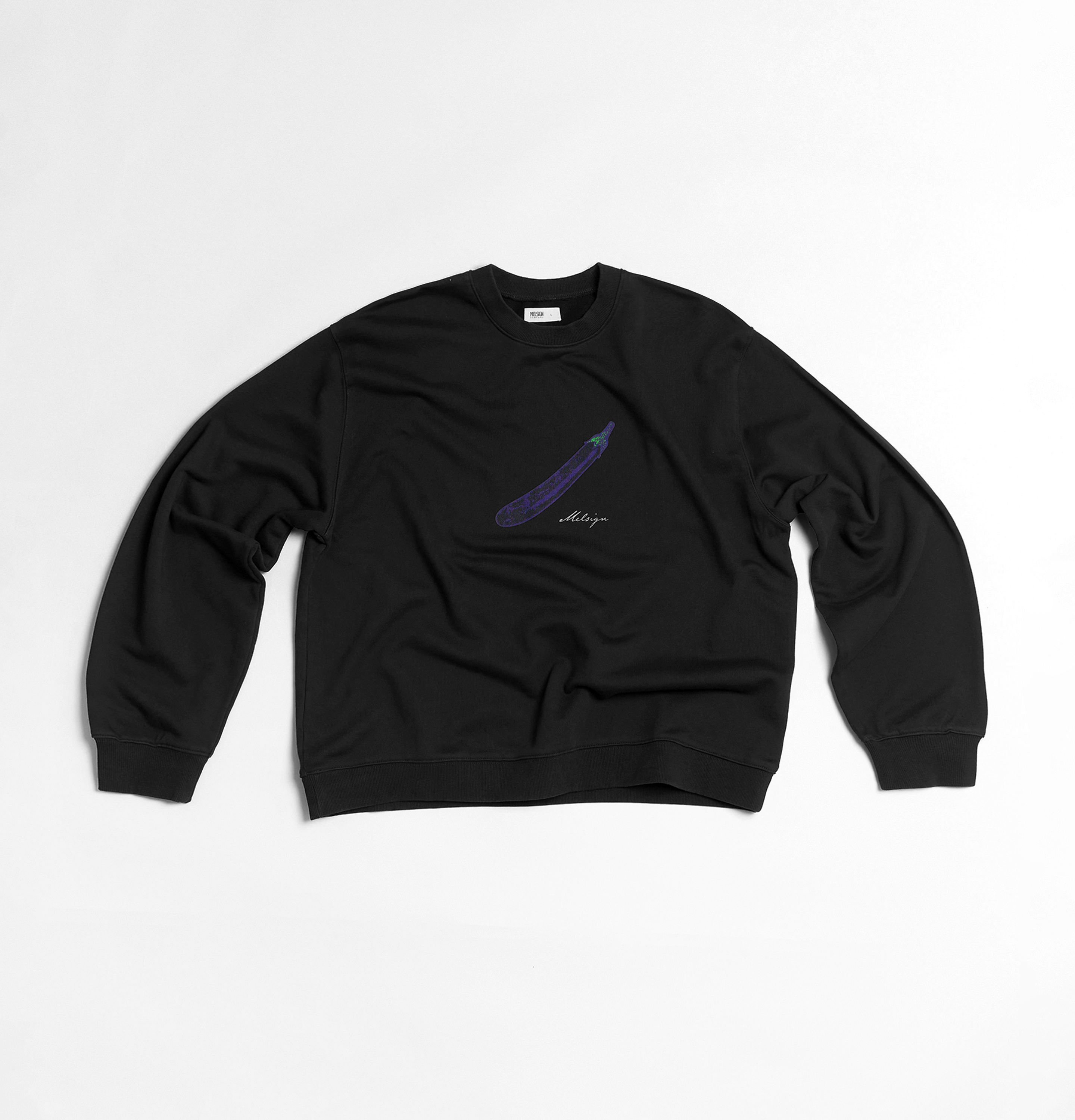 MELSIGN - 挑食俱樂部 - 茄子大學 Tee - Black