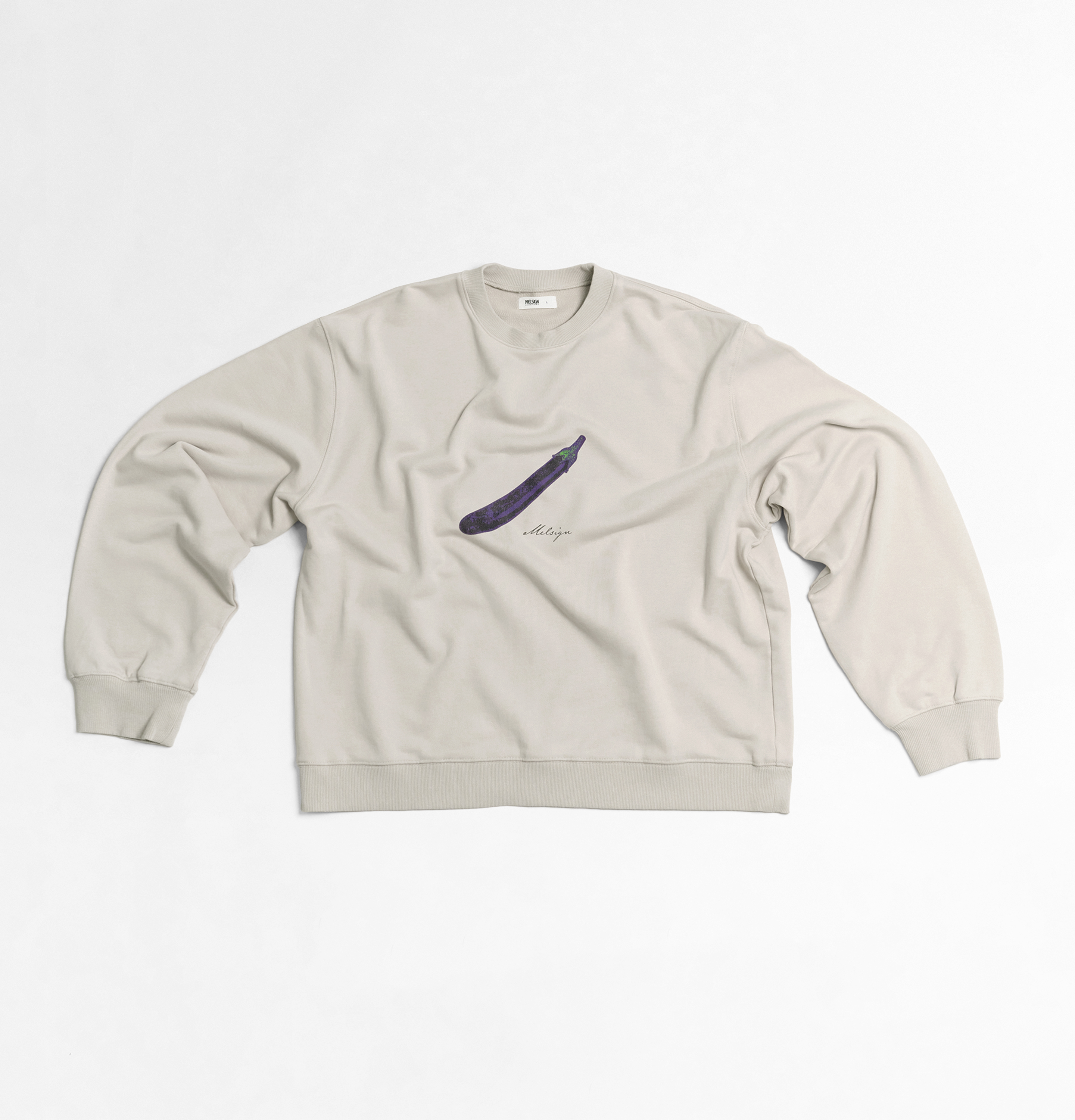 MELSIGN - 挑食俱樂部 - 茄子大學 Tee - Beige