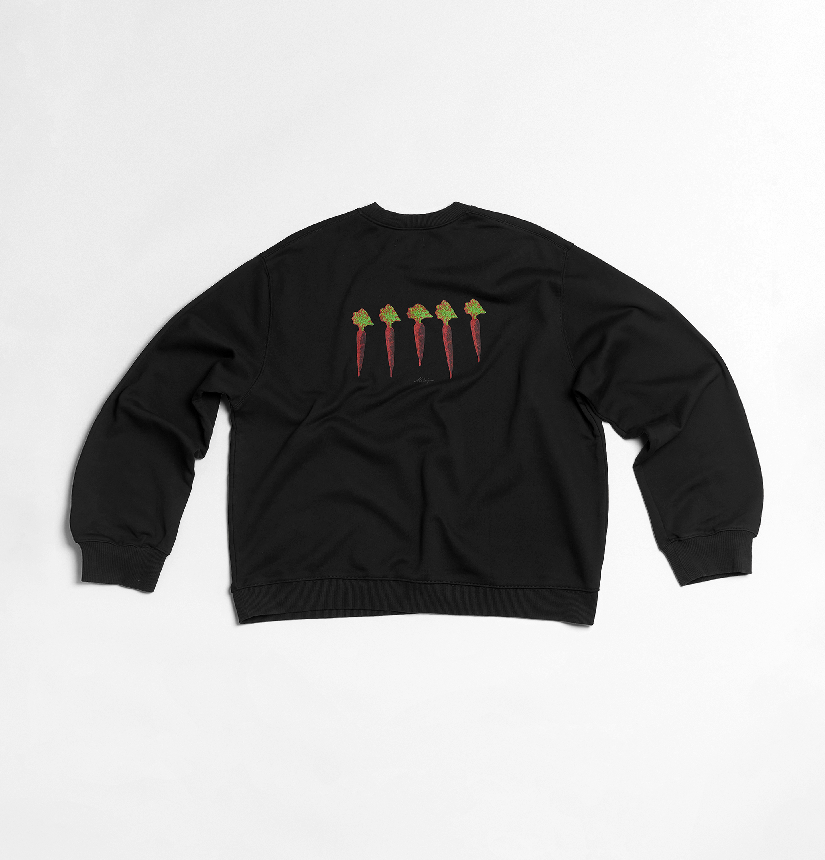 MELSIGN - 挑食俱樂部 - 紅蘿蔔大學 Tee - Black