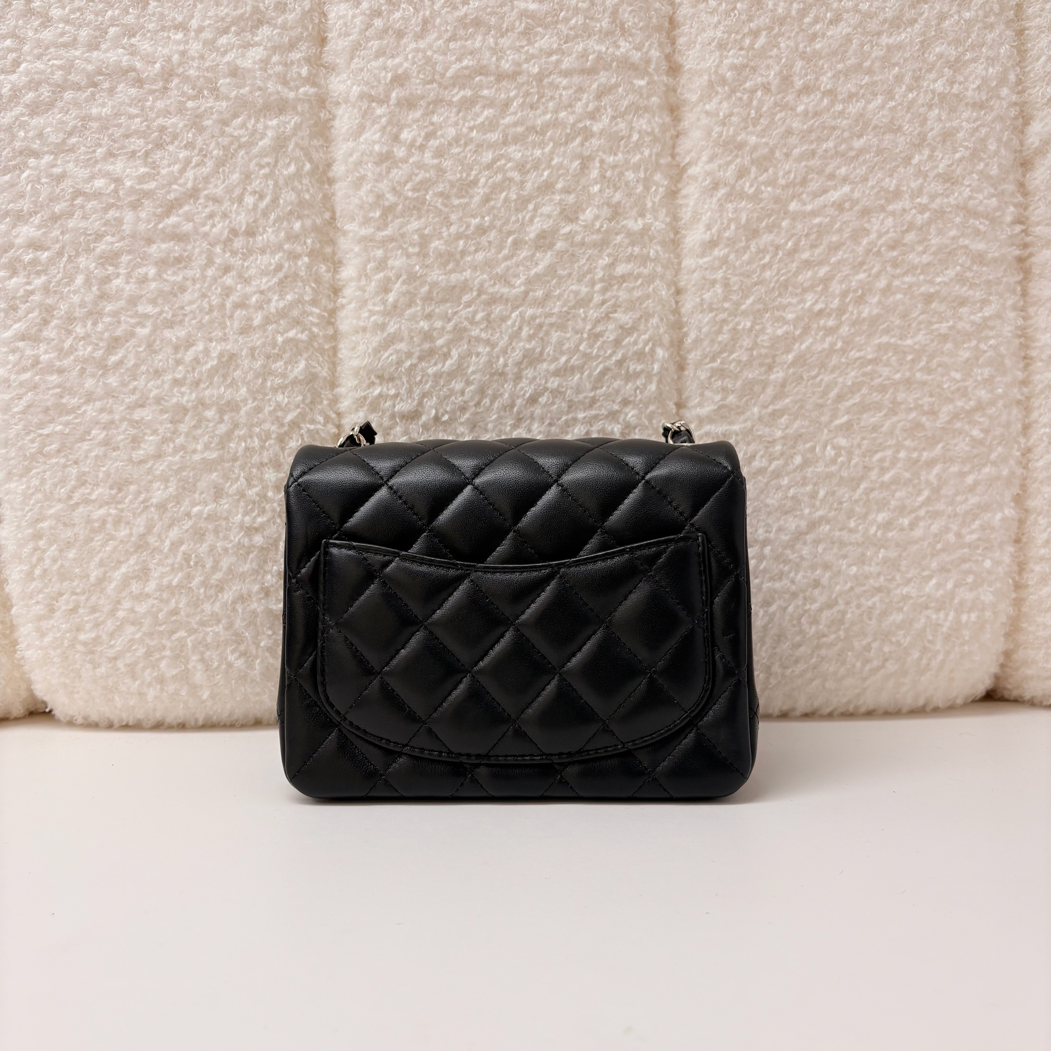 Classic Mini Square Flap Bag - black / SHW