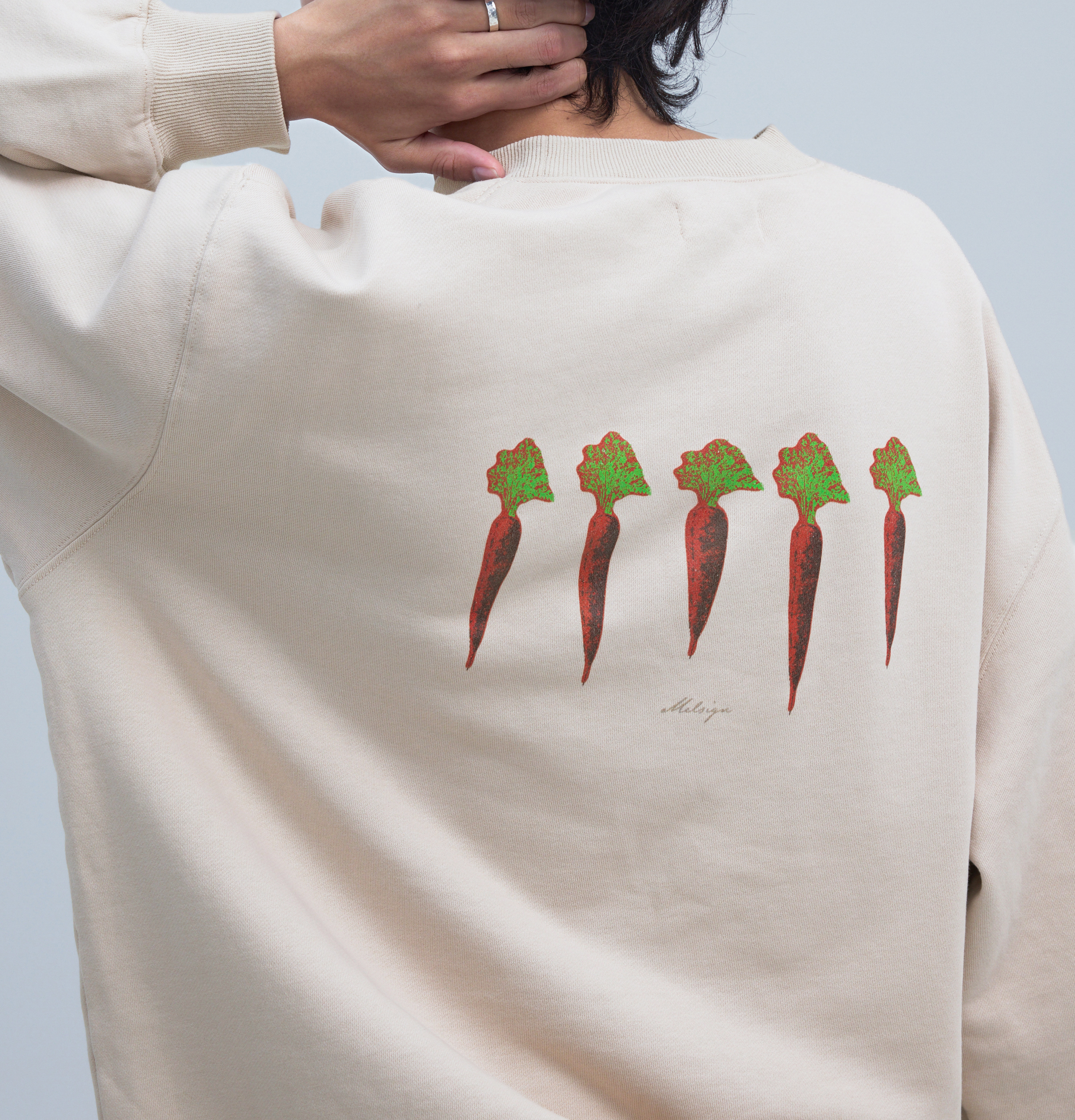 MELSIGN - 挑食俱樂部 - 紅蘿蔔大學 Tee - Beige