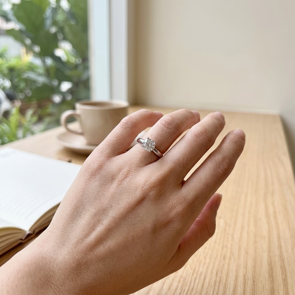 18K White Gold 0.58ct Diamond Ring