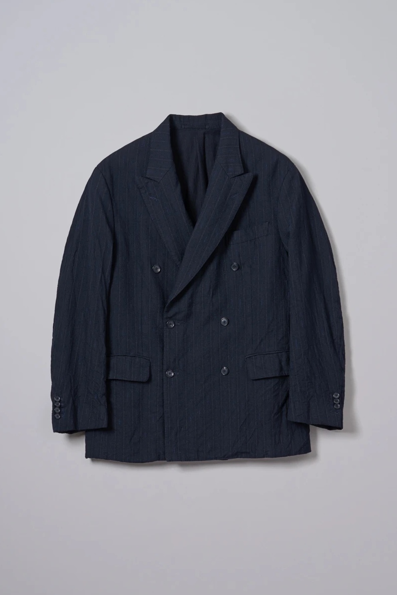 KAPTAIN SUNSHINE WOOL STRIPE DOUBLE-BREASTED JACKET