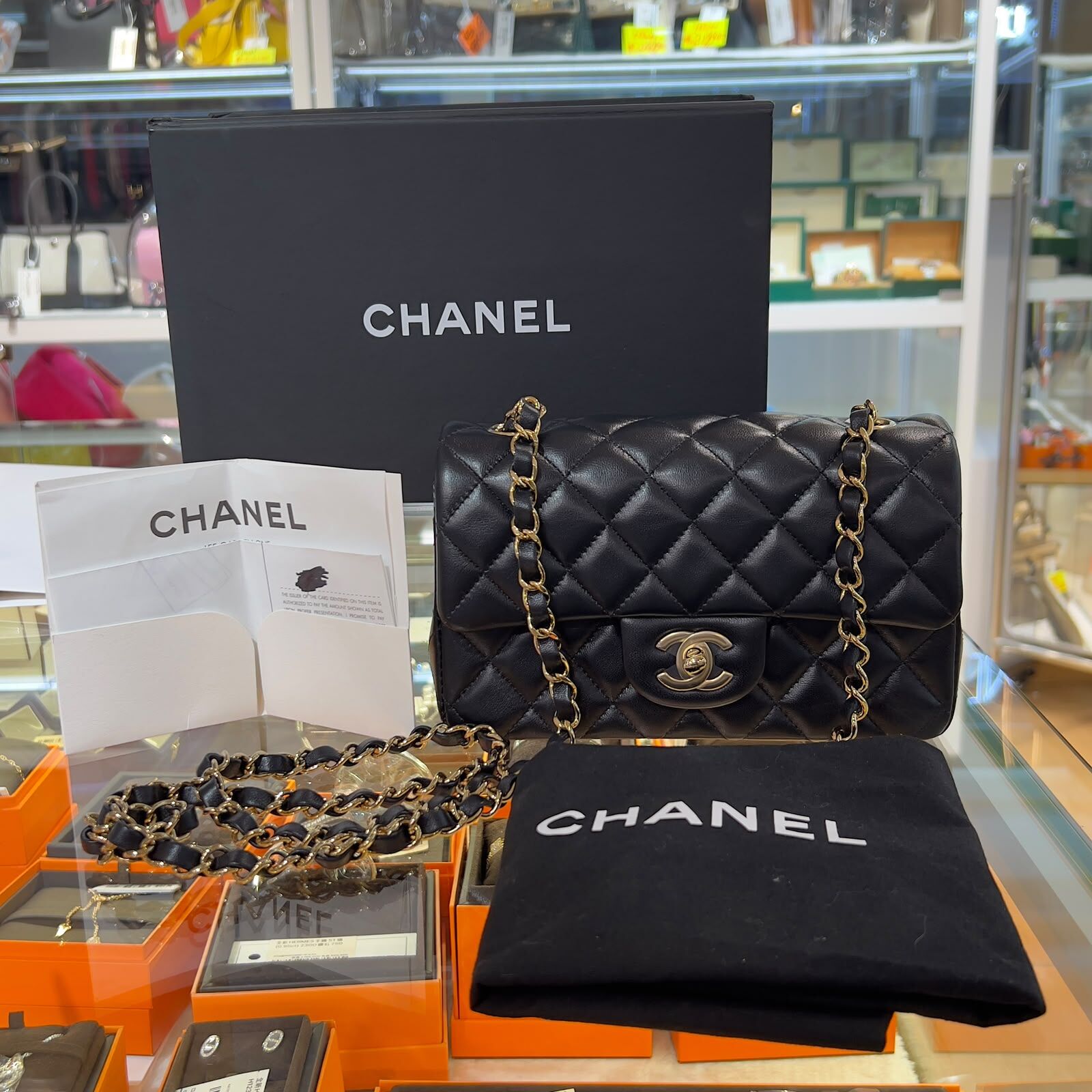 全新CHANEL CF20 A69900 #GT8P9PKH 黑色小羊皮/金扣 #BRAND NEW #香榭站正品