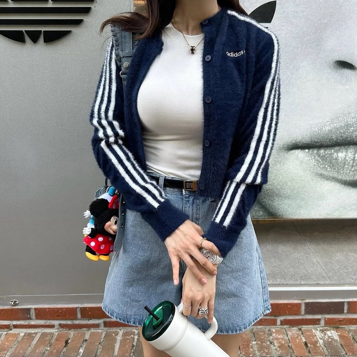 (預訂) Adidas FURFFY KNITTED CARDIGAN - Navy