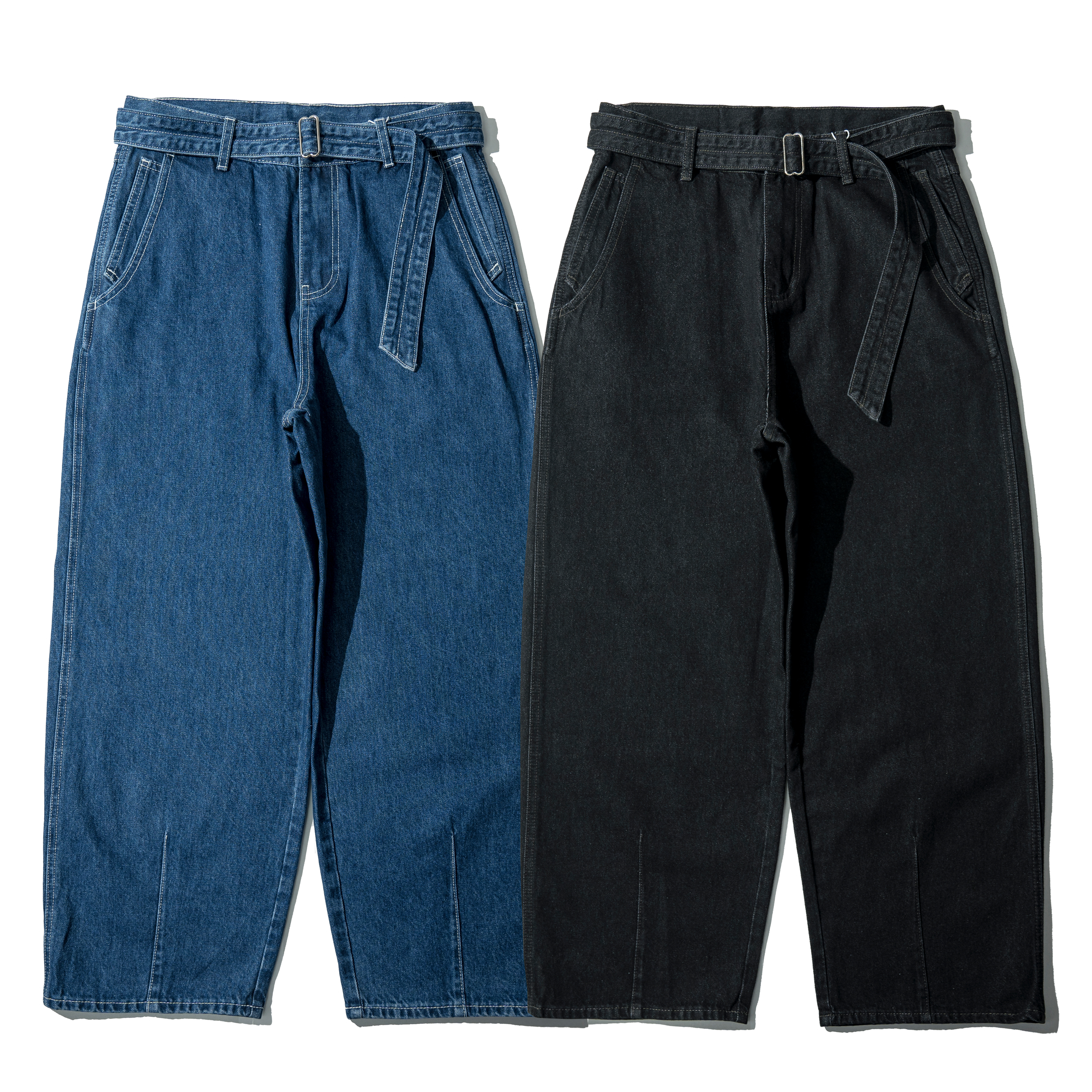 AGILITY Belted Baggy Denim Jeans 直筒 腰帶 牛仔褲 [ADE-P02]