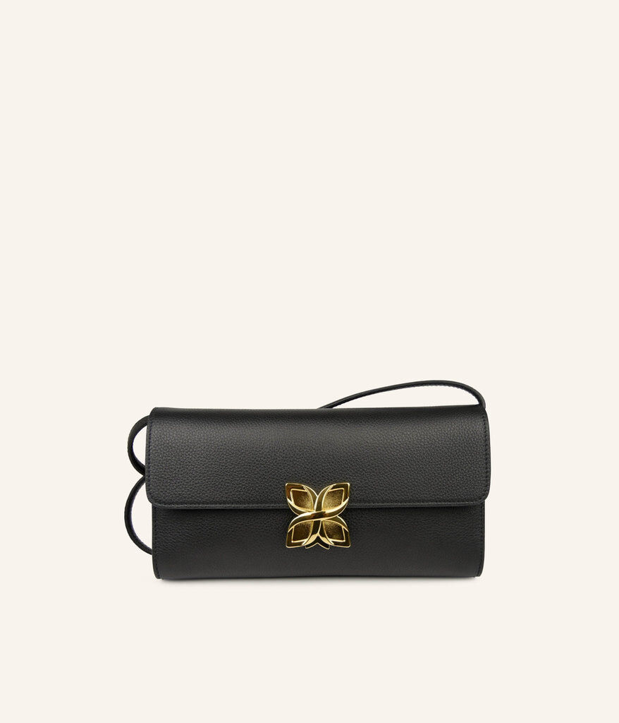 1FL1018-279 [FLEURON] Hortensia Clutch Noir #MAF19VG0303BLK (EU)