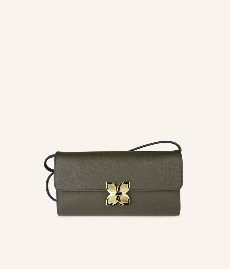 1FL1018-280 [FLEURON] Hortensia Clutch Vert Olive #MAF19VG0505OLG (EU)