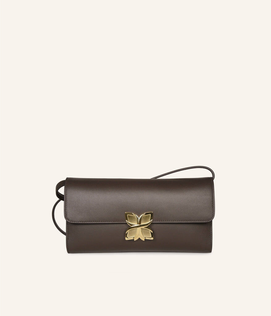 1FL1018-291 [FLEURON] Hortensia Clutch Chocolat Noir #MAF19VL1314DCT (EU)