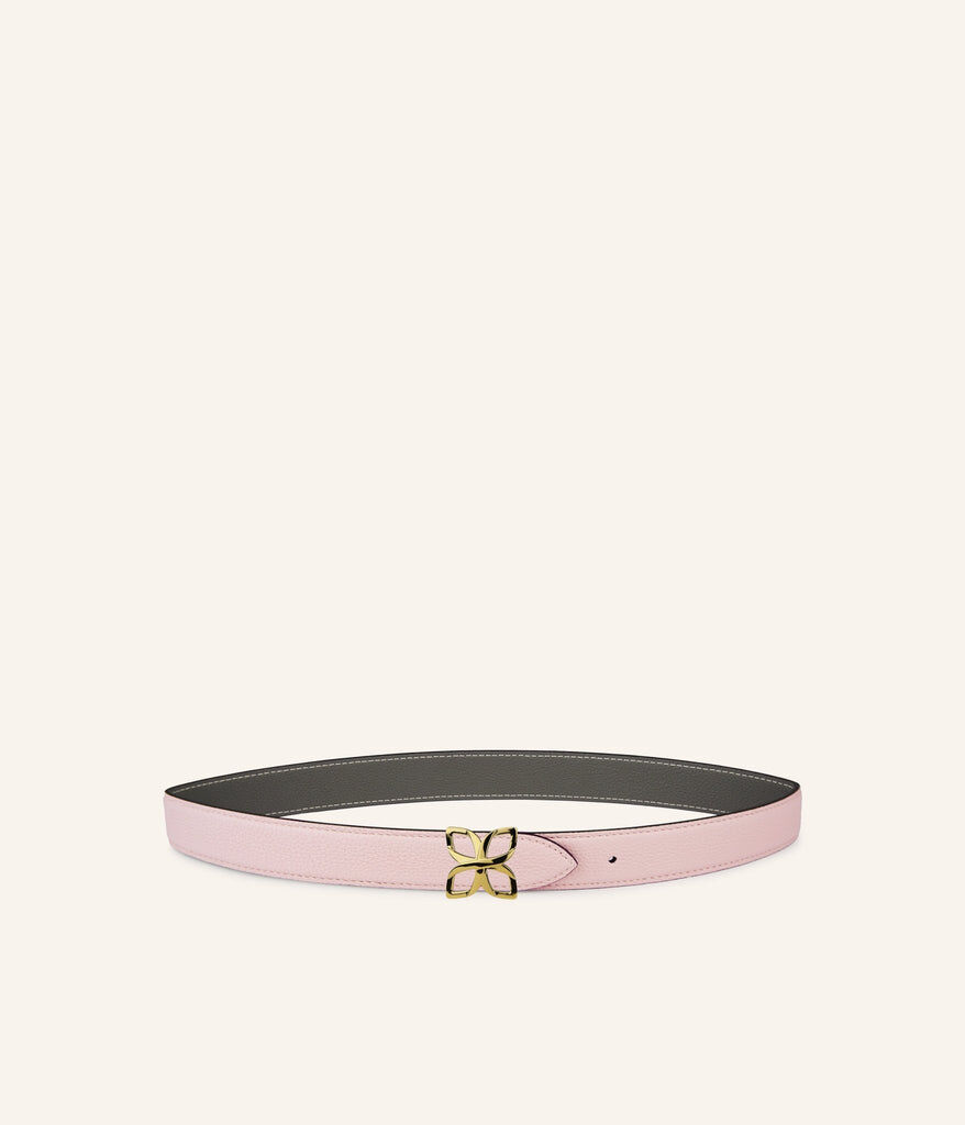 1FL1018-324 [FLEURON] Ceinture Hortensia Dore 25mm Rose Ballet Gris Ciment #CTF01VG1065BPK (EU)
