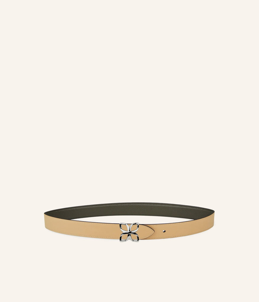 1FL1018-329 [FLEURON] Ceinture Hortensia Argente 25mm Vert Olive Cookie #CTF02VG0515OLG (EU)