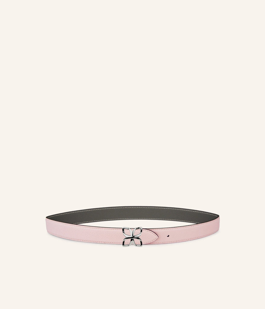1FL1018-332 [FLEURON] Ceinture Hortensia Argente 25mm Rose Ballet Gris Ciment #CTF02VG1065BPK (EU)