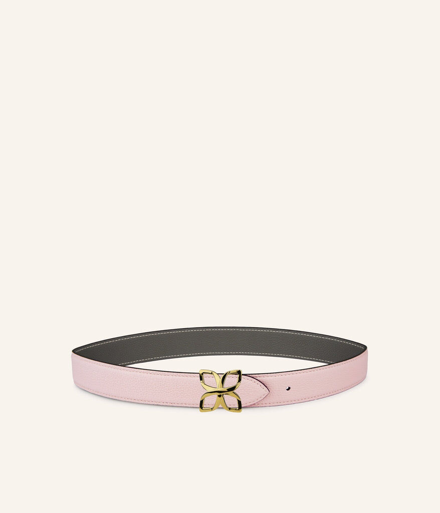 1FL1018-339 [FLEURON] Ceinture Hortensia Dore 33mm Rose Ballet Gris Ciment #CTF03VG1065BPK (EU)