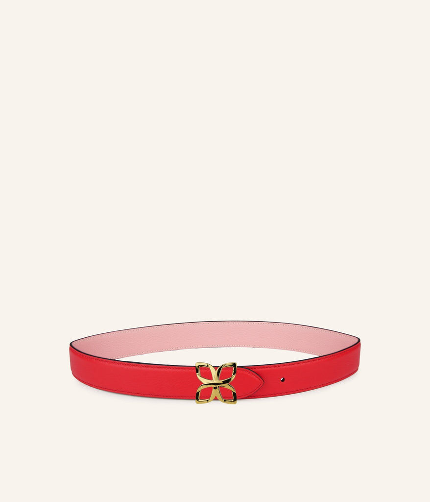 1FL1018-344 [FLEURON] Ceinture Hortensia Dore 33mm Baie de Goji Rose Bonbon #CTF03VL1659GJB (EU)