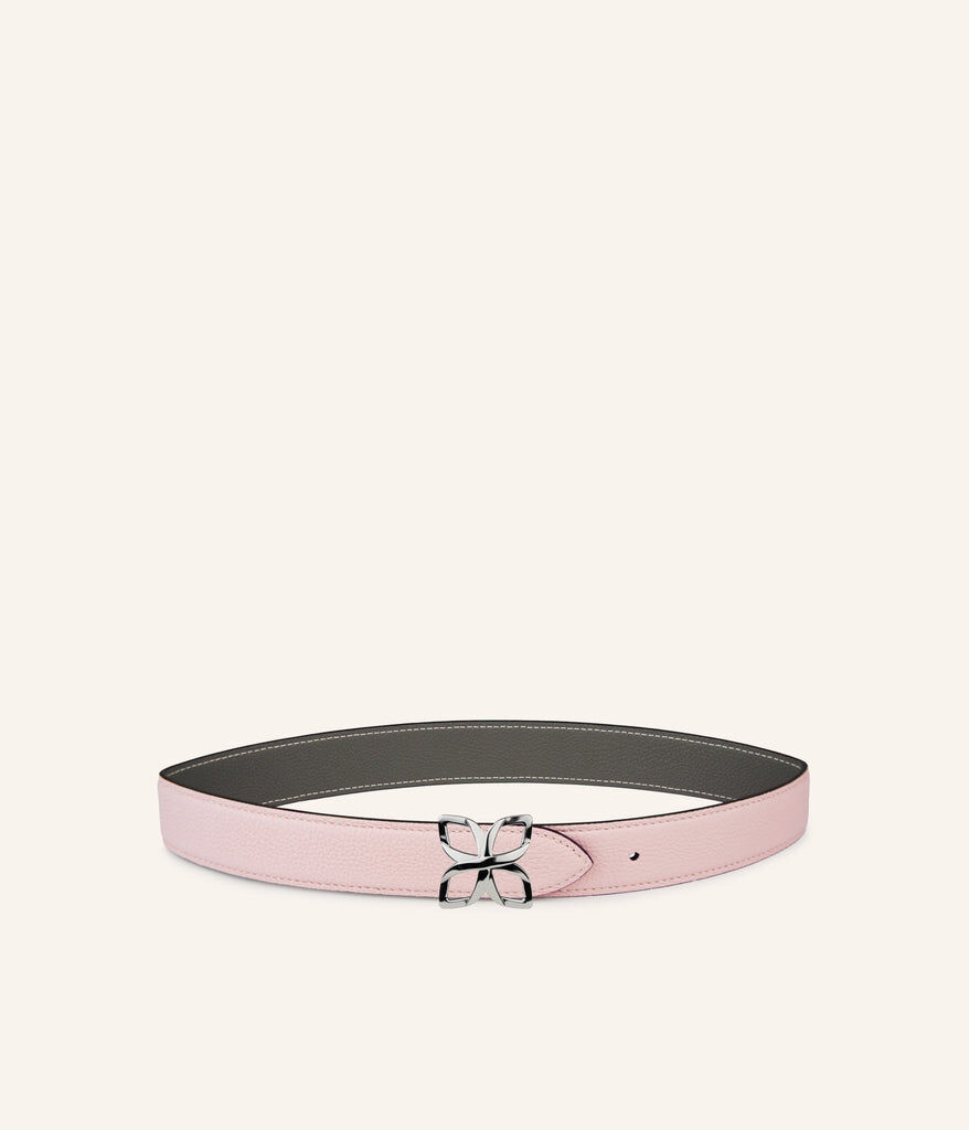 1FL1018-348 [FLEURON] Ceinture Hortensia Argente 33mm Rose Ballet Gris Ciment #CTF04VG1065BPK (EU)