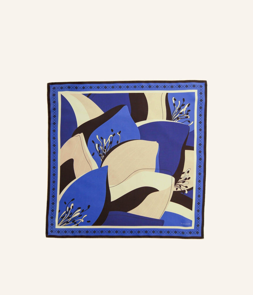 1FL1018-501 [FLEURON] Bloom Carre 65x65cm Bleu Cobalt #TXF01SK4050CBL (EU)