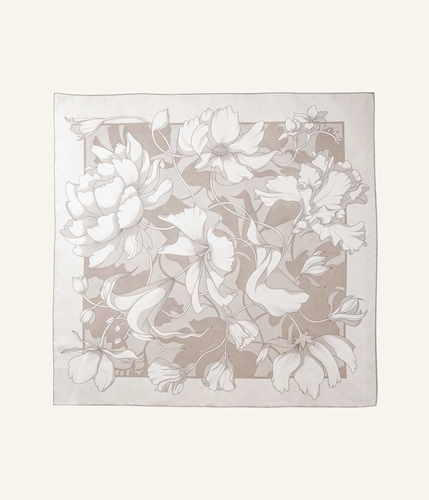 1FL1018-511 [FLEURON] La Delicatesse Carre 90x90cm Taupe #TXF06SK0808MOL (EU)