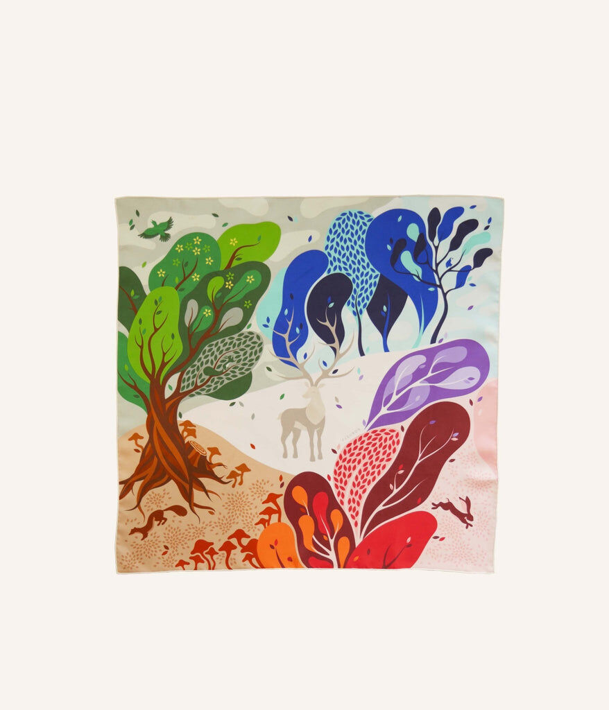 1FL1018-512 [FLEURON] La Foret Carre 65x65cm Multicolore #TXF07SK0000MTC (EU)
