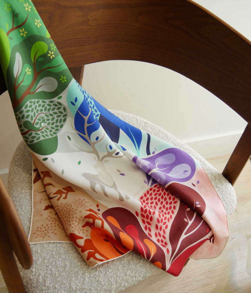 1FL1018-512 [FLEURON] La Foret Carre 65x65cm Multicolore #TXF07SK0000MTC (EU)