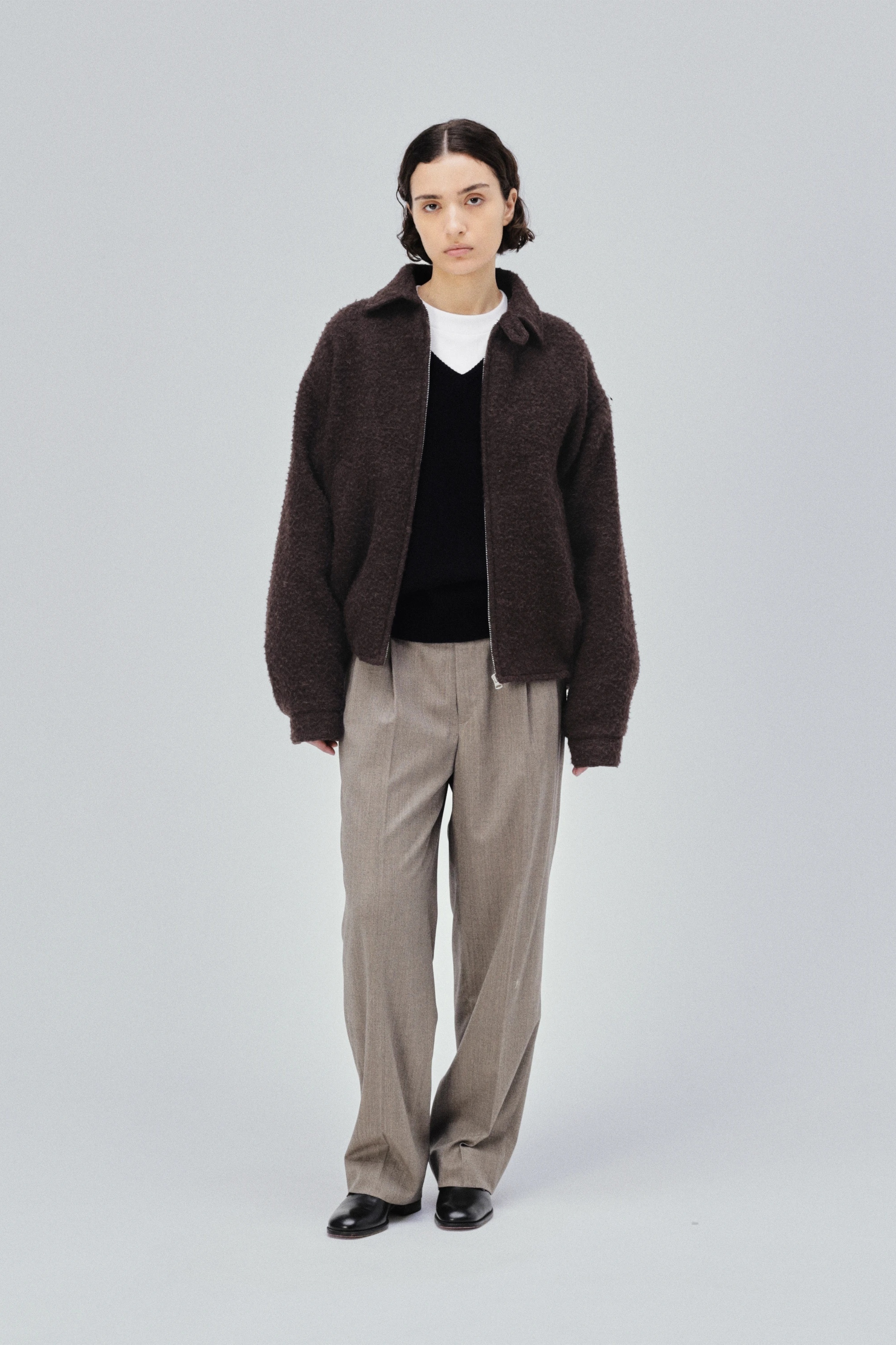KAPTAIN SUNSHINE NAPPING WOOL ZIP BLOUSON