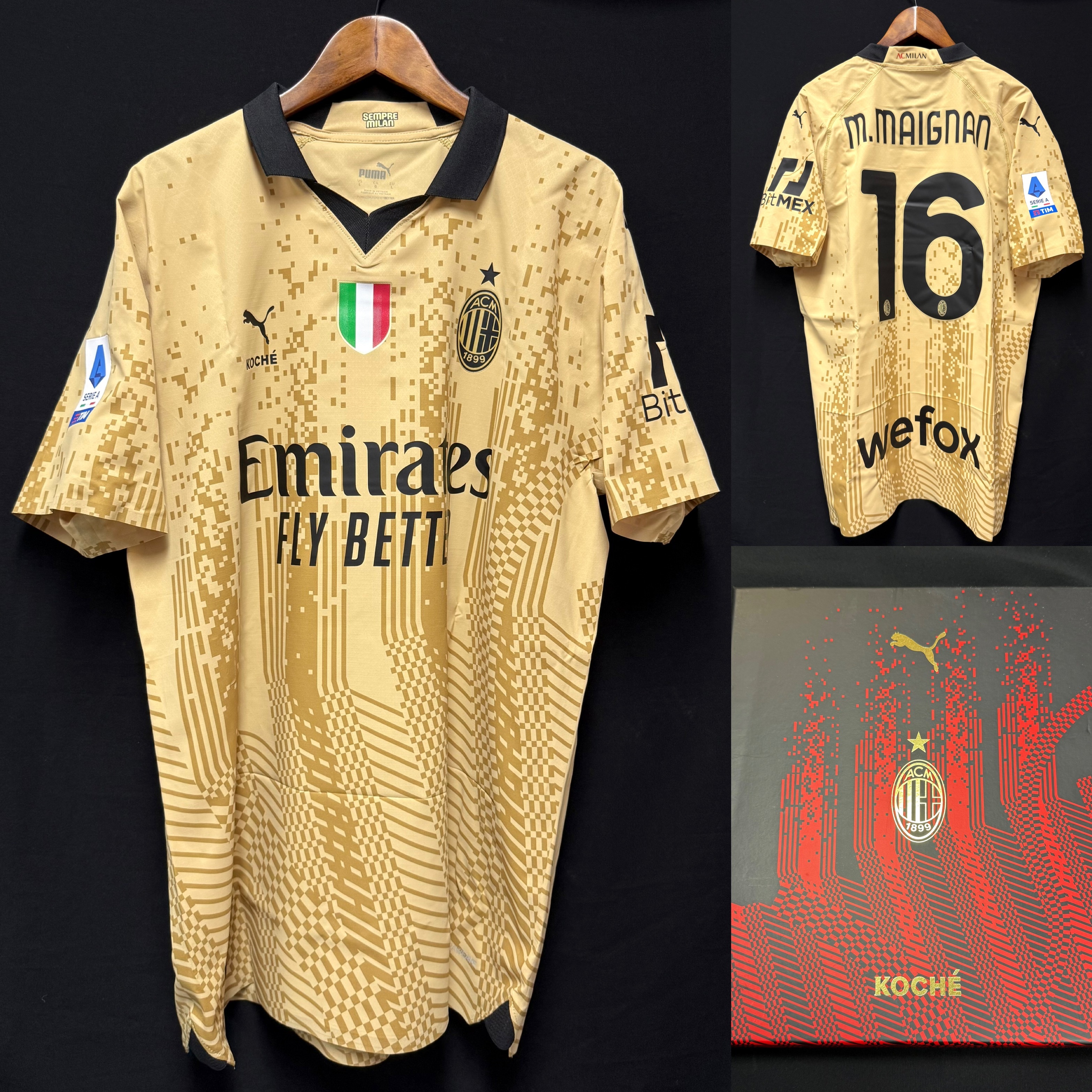 (Boxset) AC Milan 2023 Puma x Koche Goalkeeper Authentic Player Shirt #16 M MAIGNAN
