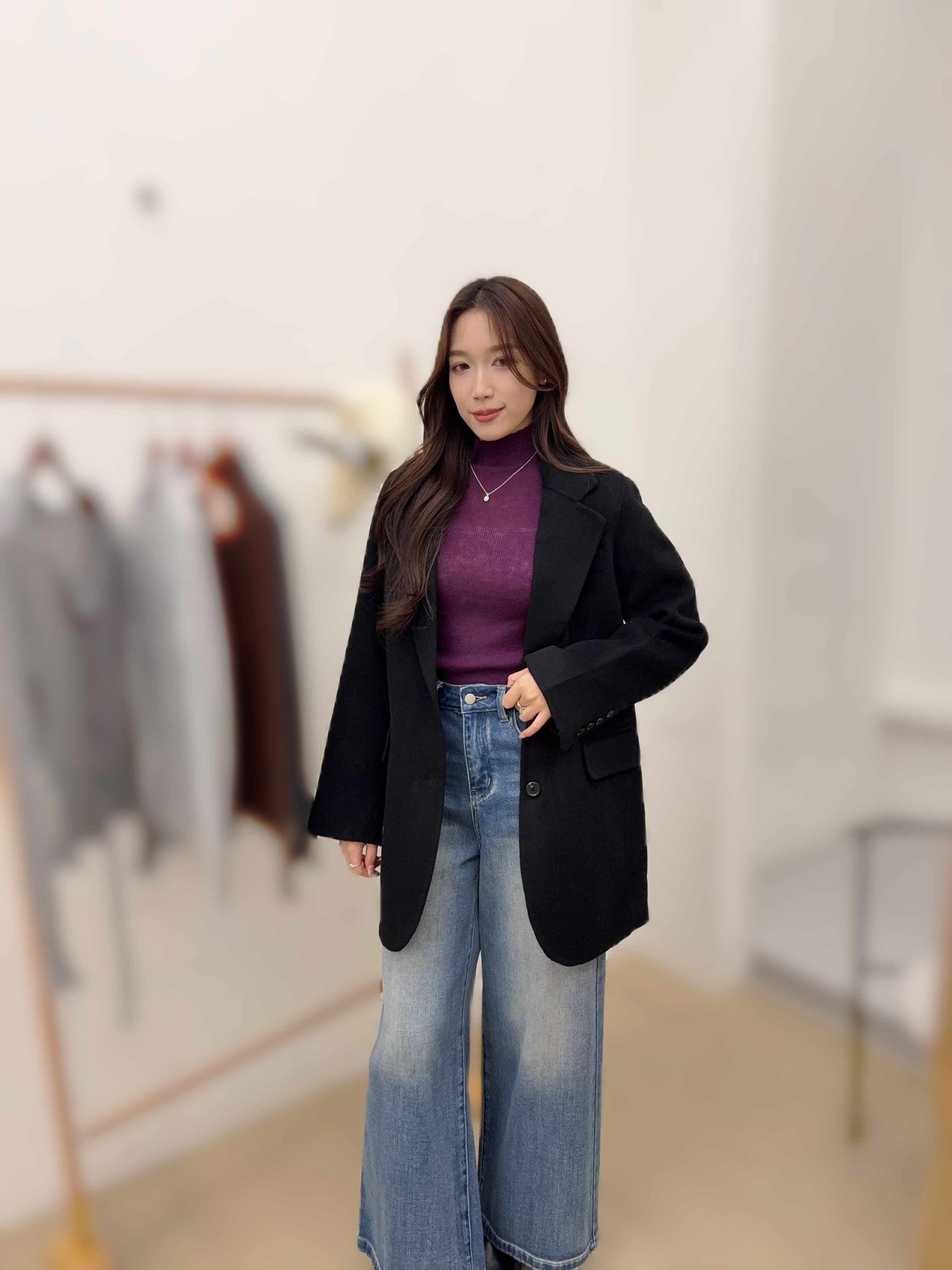 DS23  CASHMERE100%   高質羊絨大褸   胸44  長33 $1499