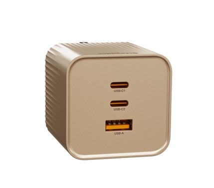施耐德 TSB652C1A_WG 65W 氮化鎵 (GaN) 3口 (2C+1A) USB 快充充電器，酒金色