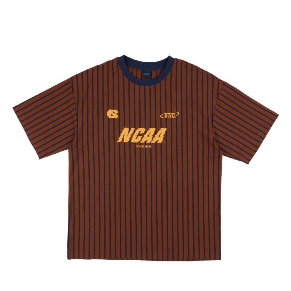 【NCAA】中性落肩拼布直條短袖上衣｜拼接設計・舒適彈性｜2色-74251120