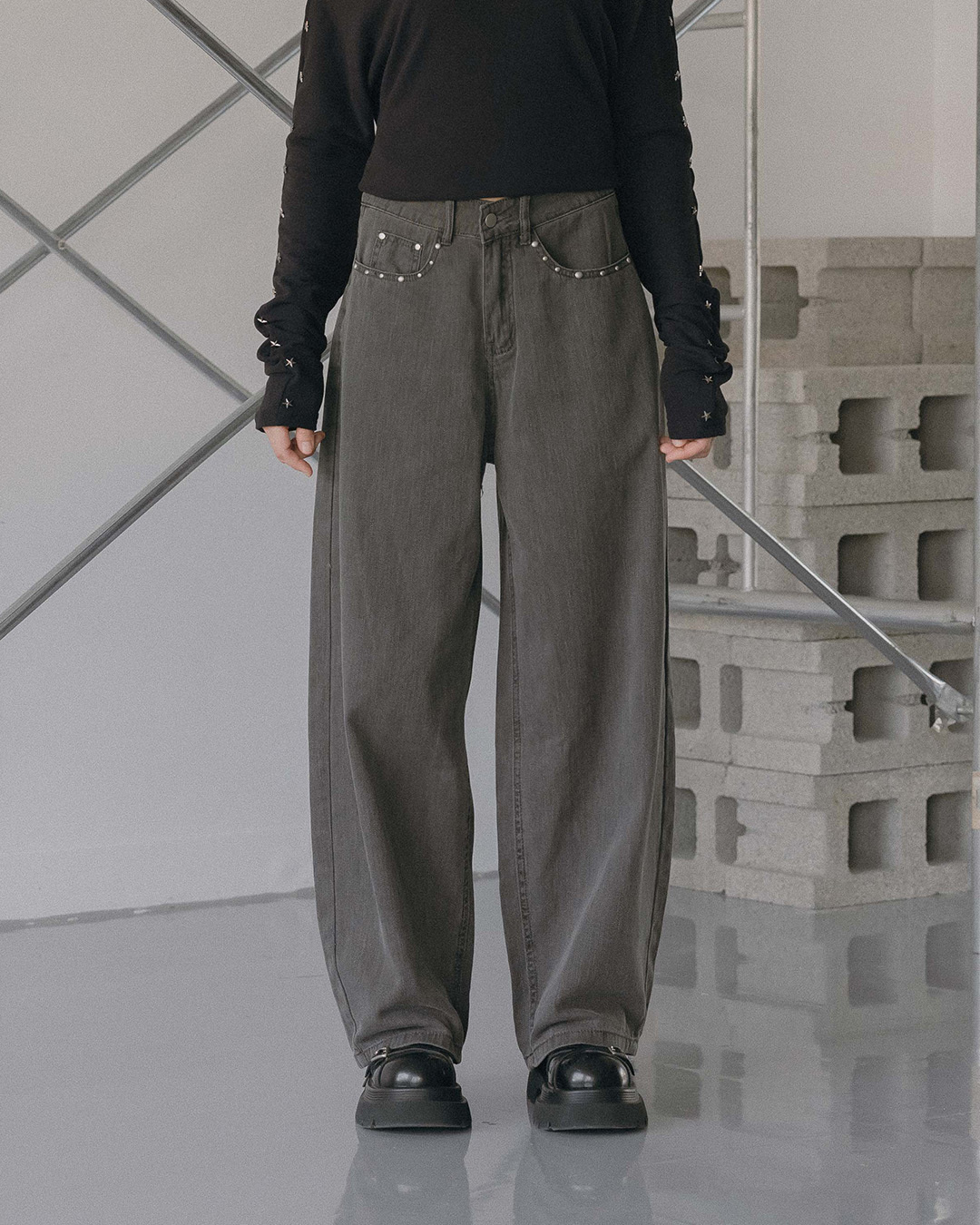 Riveted Washed Cocoon-Fit Pants XS/S/M/L【04011867】in stock+pre-order