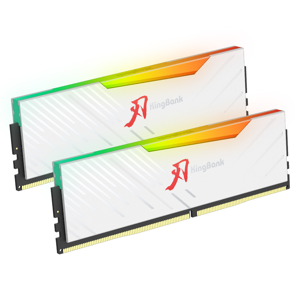 KingBank KRRW DDR5 6000MHz 16GB*2 RGB Heatsink CL30/36 記憶體 -白色