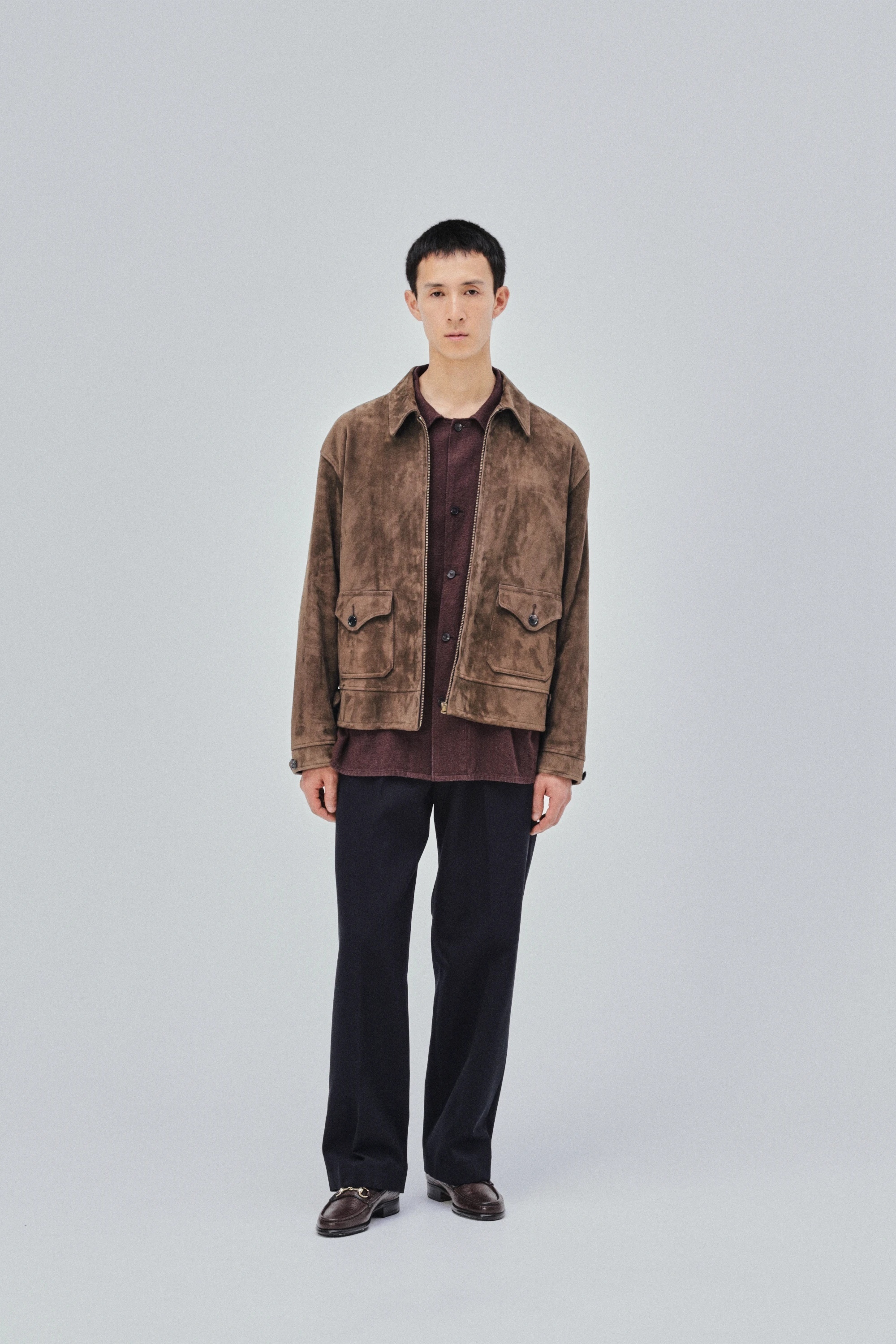 KAPTAIN SUNSHINE WOOL COTTON CHINO OFFICER PANTS