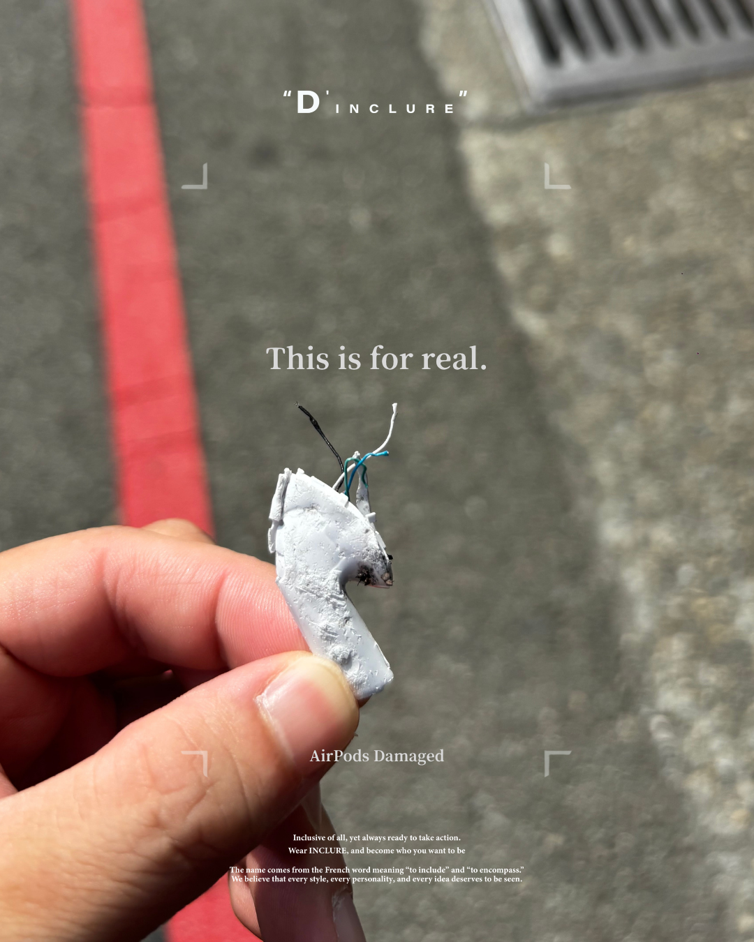 D'INCLURE - AirPods Damaged 損壞 Short
