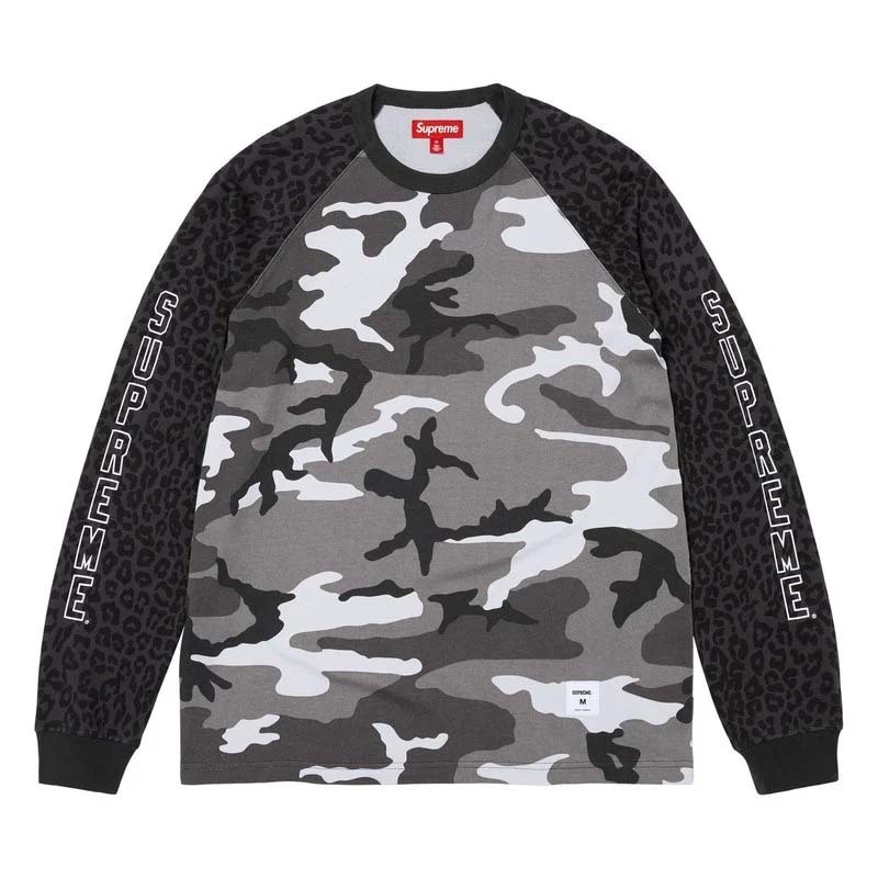 Supreme Wildlife Camo Raglan L/S Top 長袖上衣 雪地迷彩 豹紋 黑色 FW26KN31-SO [台灣現貨]