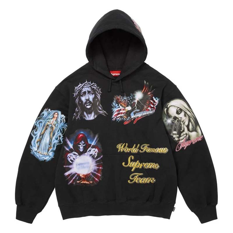 Supreme Stickers Hooded Sweatshirt 貼紙帽T 連帽上衣 黑色 FW26SW67-BK [台灣現貨]