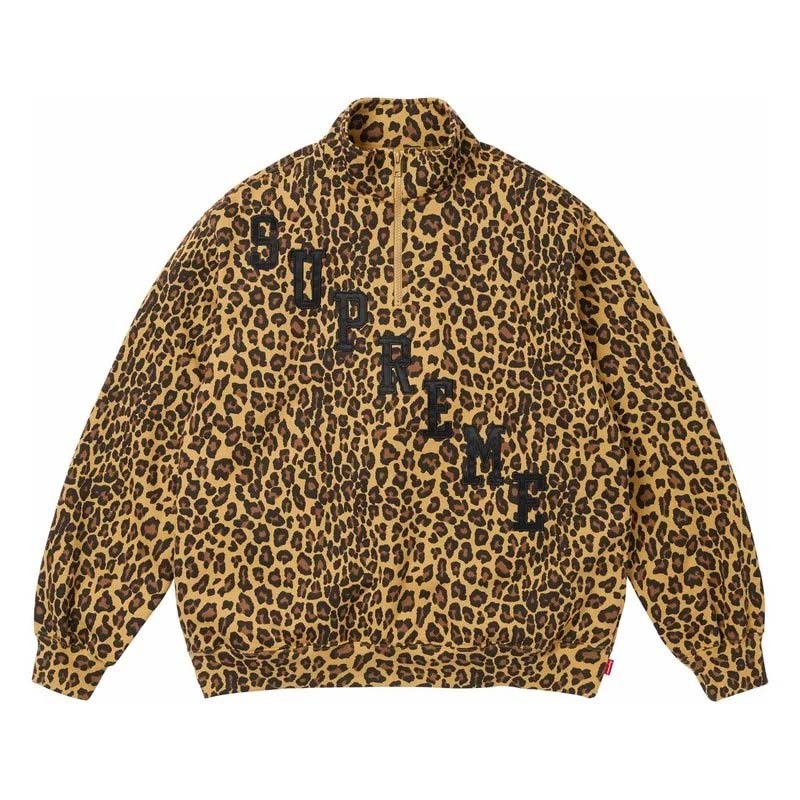 Supreme Slant Appliqué Half Zip Pullover 半拉鍊 長袖 豹紋 FW26SW70-LD [台灣現貨]