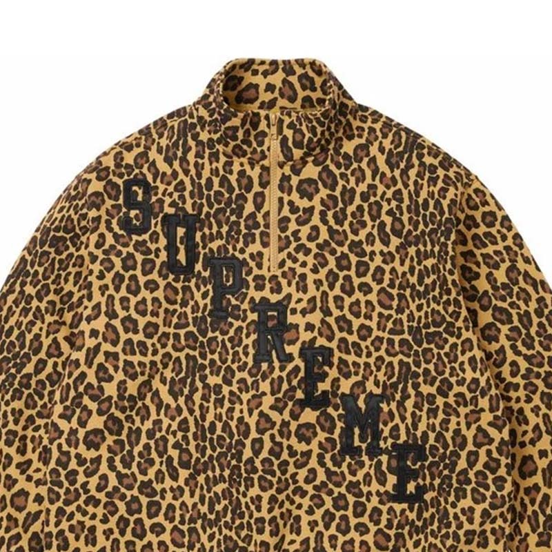 Supreme Slant Appliqué Half Zip Pullover 半拉鍊 長袖 豹紋 FW26SW70-LD [台灣現貨]