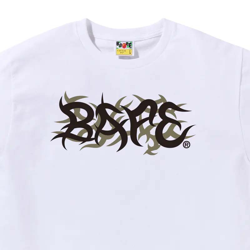 BAPE Trial Camo Logo Tee 男版 荊棘字體 短袖 白色 RAY-189 [台灣現貨]