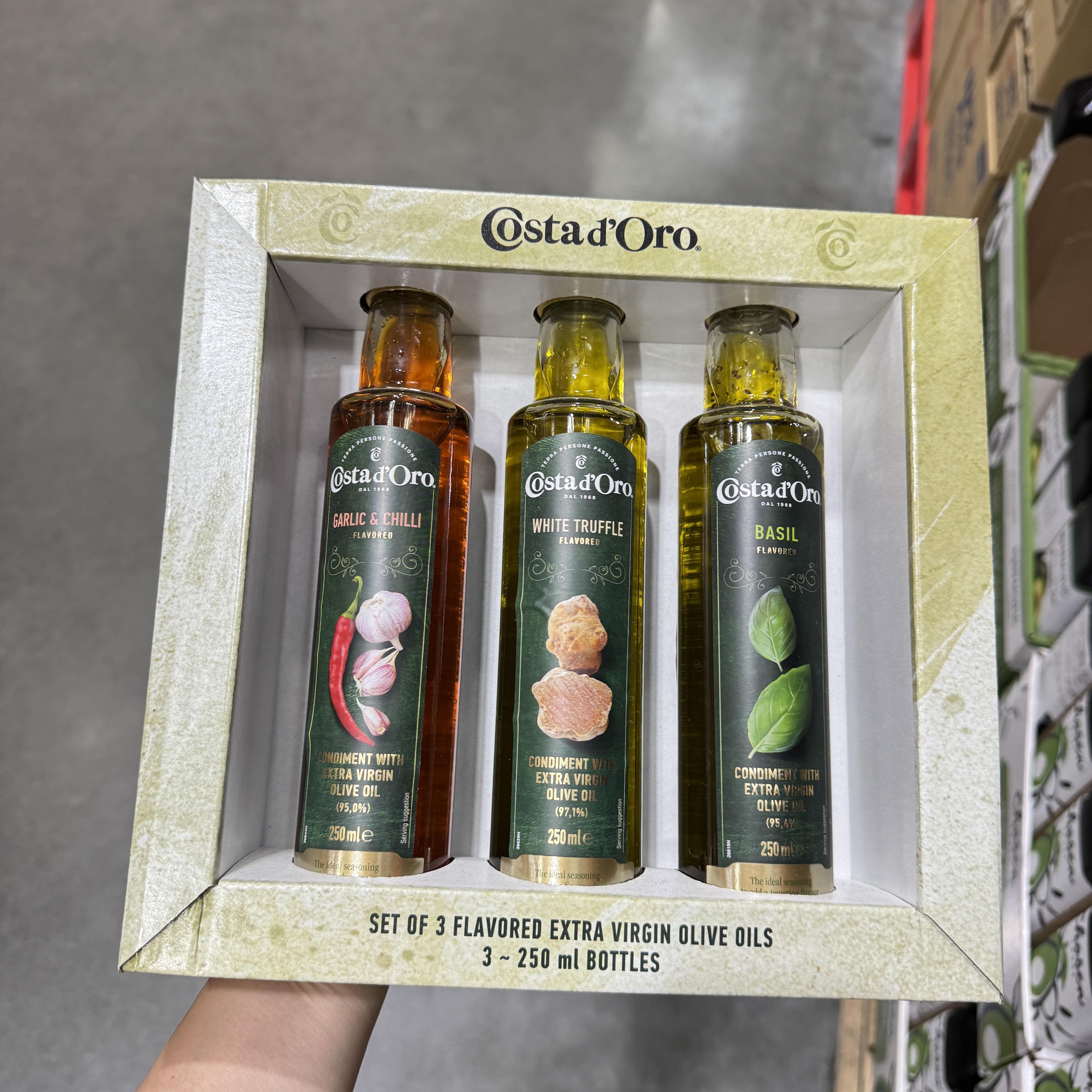 【預購】JM101606 意大利 Costa d'Oro 風味初榨橄欖油禮盒 (250ml x 3支裝)
