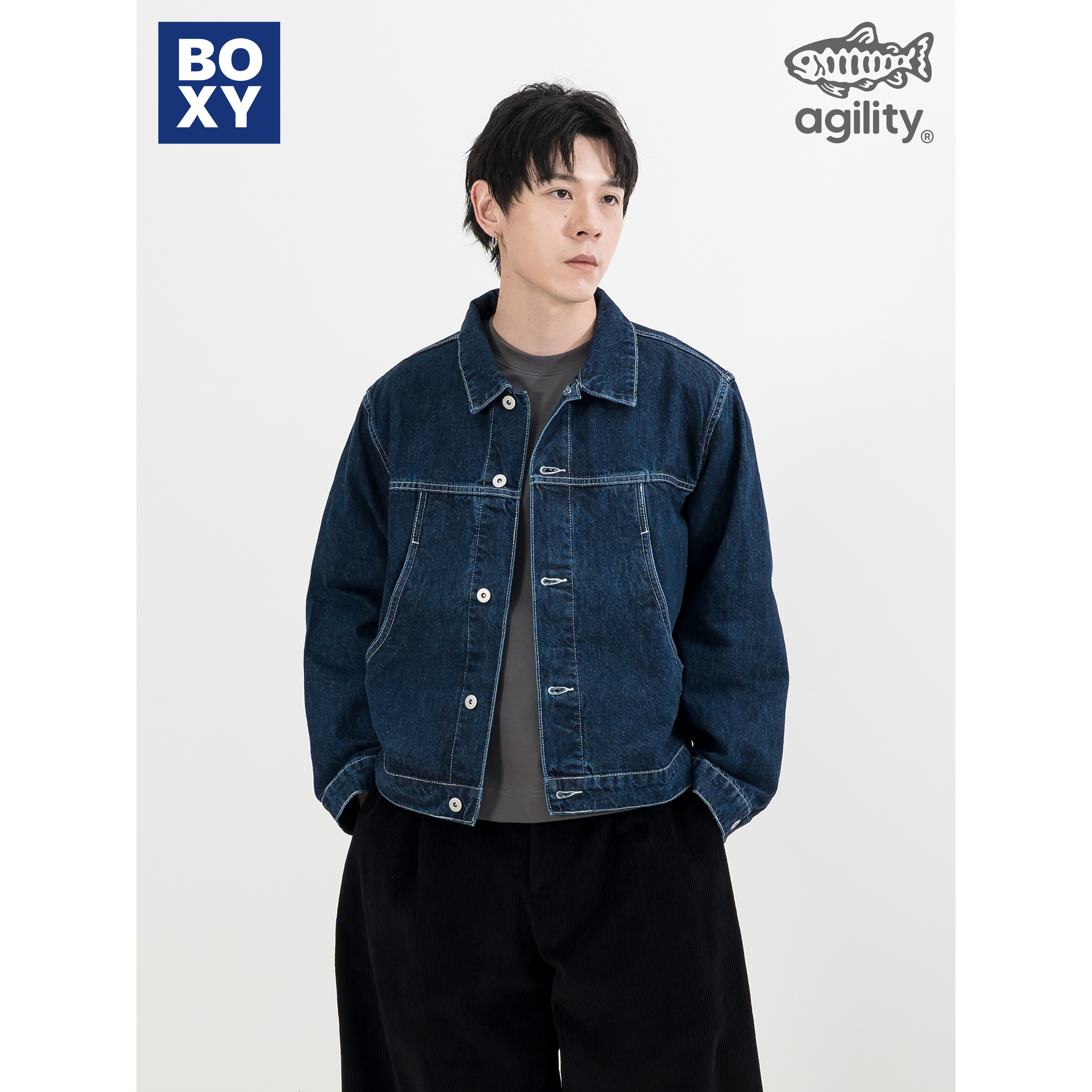 AGILITY Arc Denim Jacket 寬短版型 弧形口袋 牛仔外套 [ADE-J01]