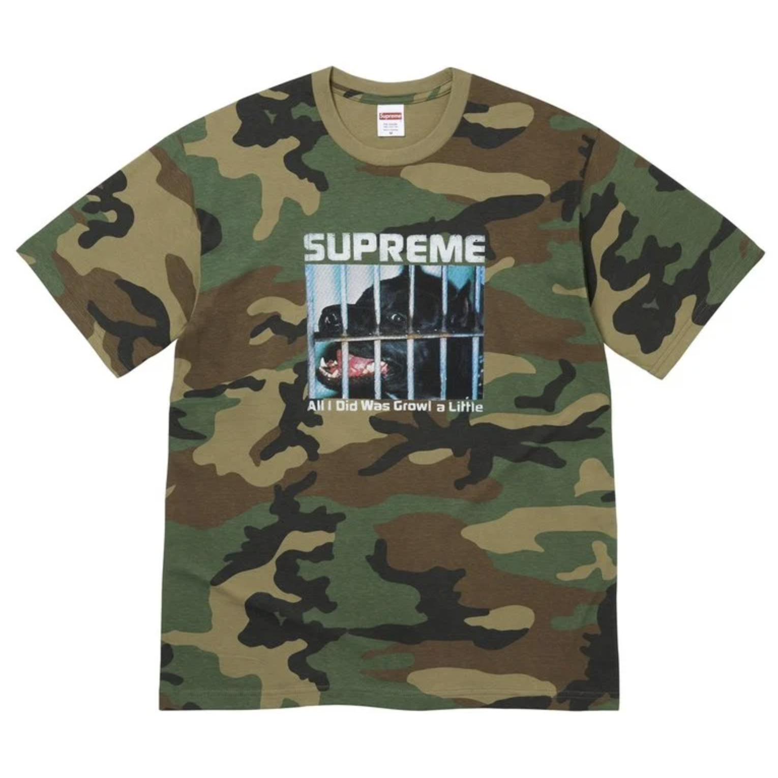 -(B3c01)-SUPREME GROWL TEE 咆哮 狗狗 短Ｔ 黑色／迷彩-FW26T5
