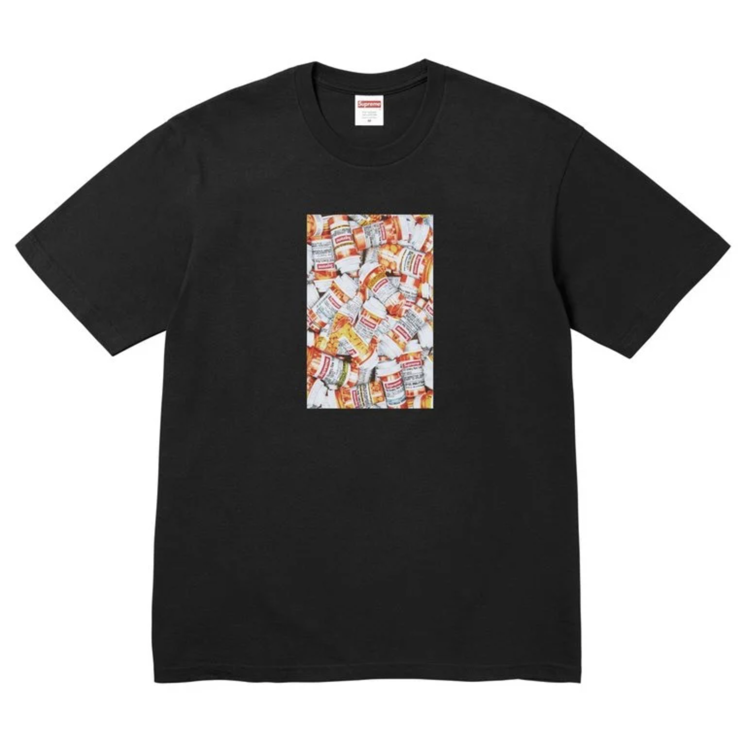 -(B3c01)-SUPREME PILLS TEE 藥頭 藥片 藥罐 短Ｔ 黑色-FW26T58