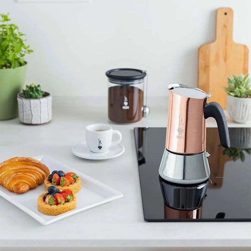 意大利 BIALETTI 6杯裝 VENUS 不銹鋼電磁爐摩卡咖啡壺-銅色 -0007285CN