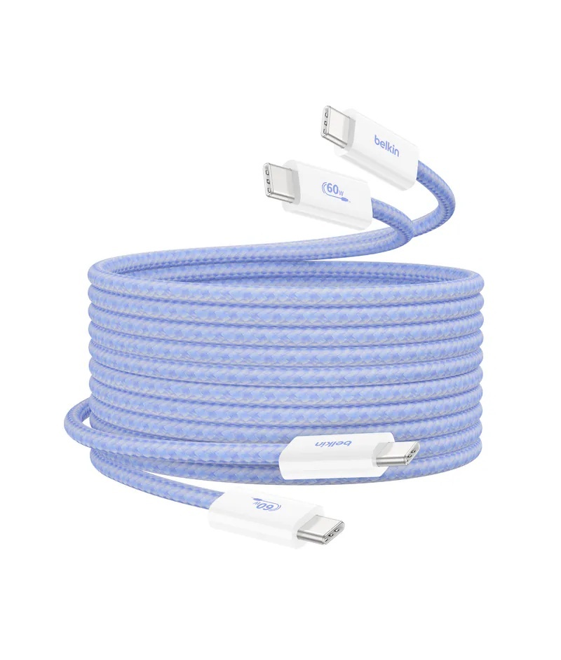 Belkin BoostCharge USB-C 轉 USB-C 編織連接線 (60W / 1.5米 / 2件裝)