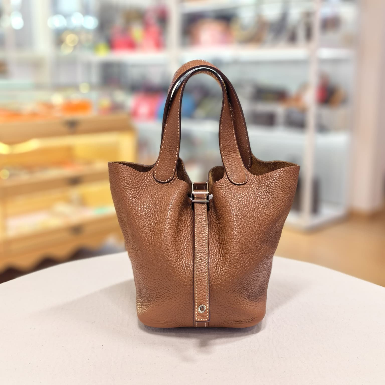 98%NEW USED HERMES PICOTIN 18 C刻 GOLD PHW TC, 金棕色銀扣, #P18 #香榭站正品