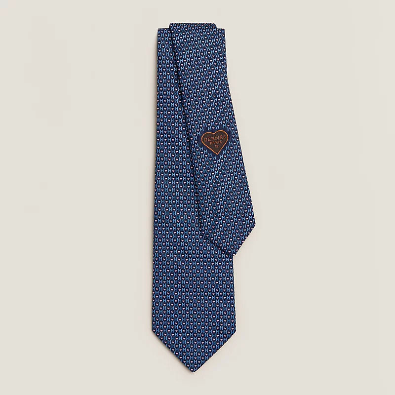 Hermes H Love You tie Marine / Ciel / Rose NO.82