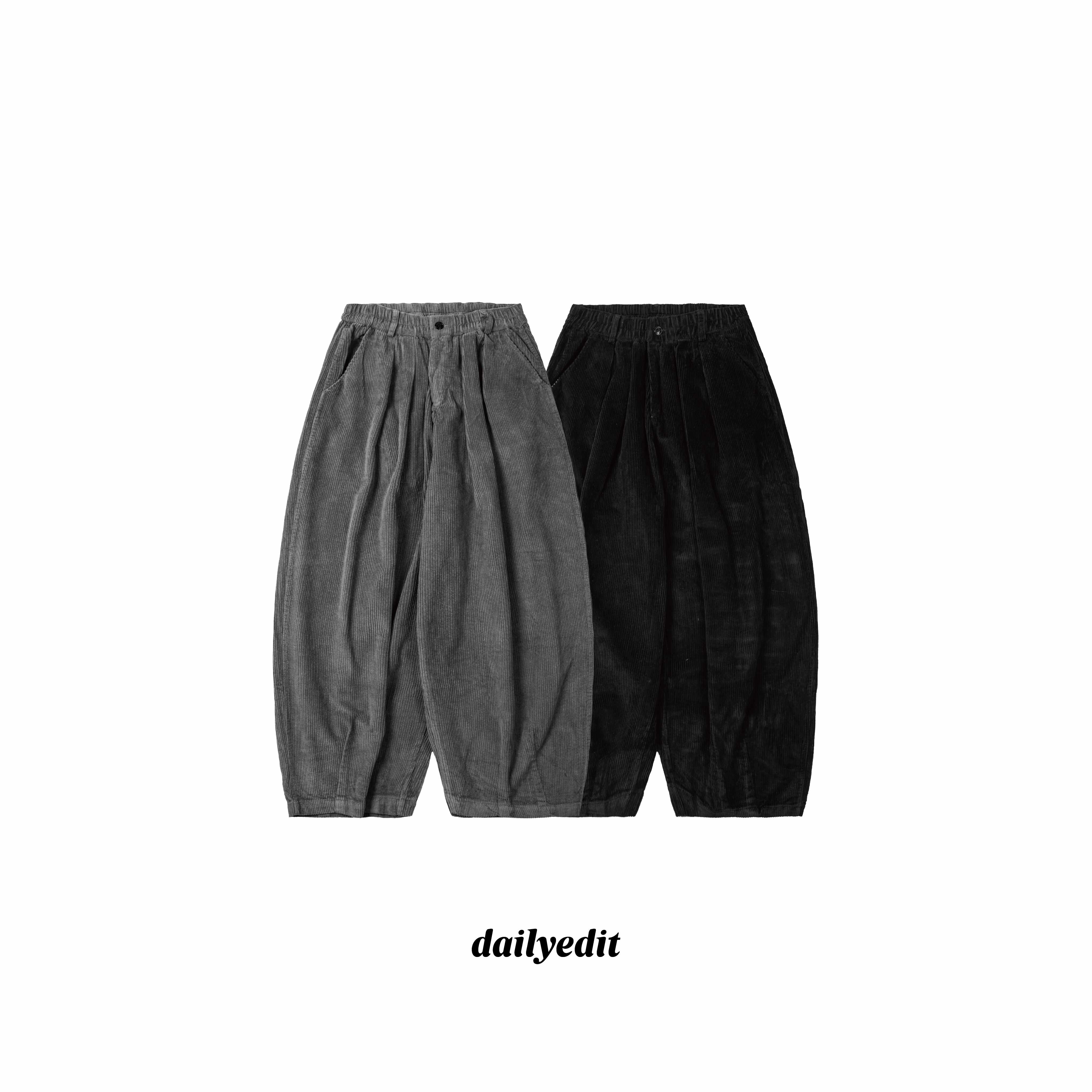 D.CLOSET 日系 復古 闊形 垂墜感 燈芯絨 燈籠褲 LL15